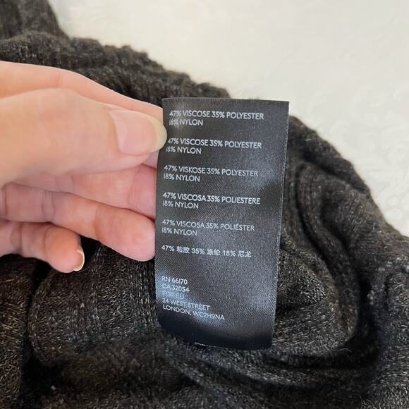 Maeve by Anthropologie Rafela Hacci Surplice Top Wrap Sweater Size XS Brown/Gray - Picture 10 of 10